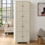 Armoire de rangement autoportante de 72,4 po de hauteur, 8 portes, multi-usages pour la maison - blanc-130480742