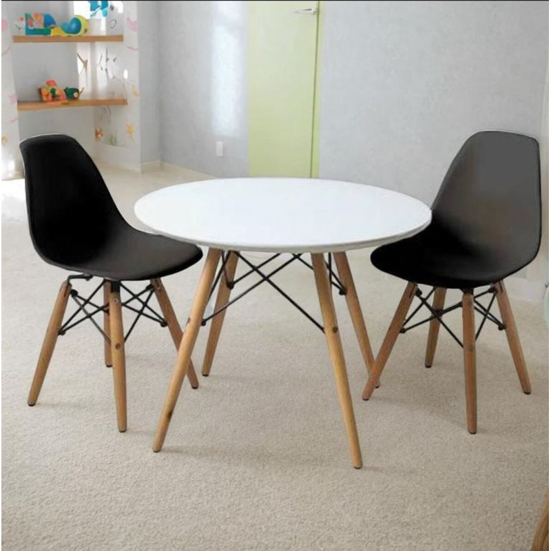Ensemble en bois manufacturé pour enfants Franklin, Blanc/brun/noir