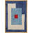 Abstract Vibrant Color Blocks "Mid-Century Blue Shapes Artwork, Geometric Illustration Modern Minimalist Wall Pictures, Large Framed Canvas Giclee Print Wall Art"-100707919-100707917