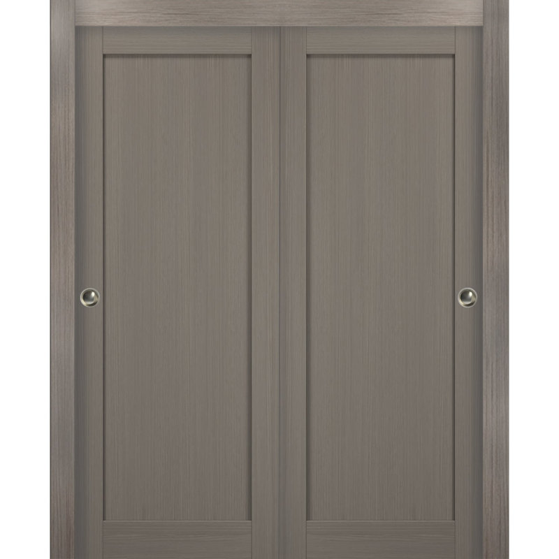 Portes coulissantes à panneaux Quadro, 64 po x 80 po, Gris cendré
