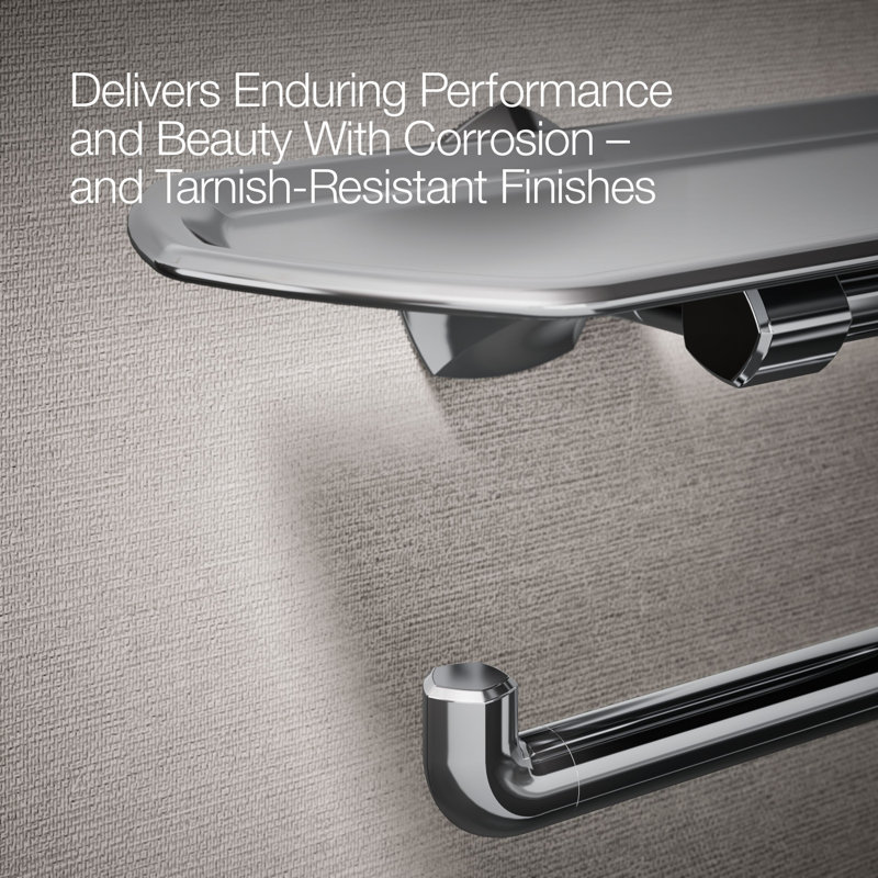 Occasion Toilet Paper Holder With Tray, Polished Chrome