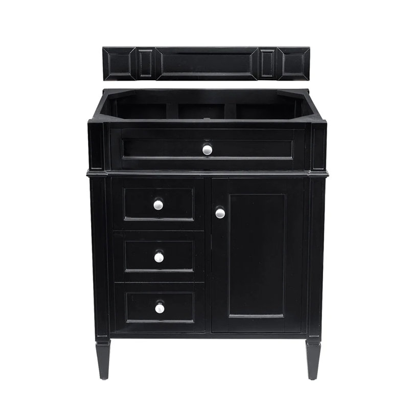 Brittany 30'' W Single Vanity, Black Onyx, White Zeus, Single-Hole