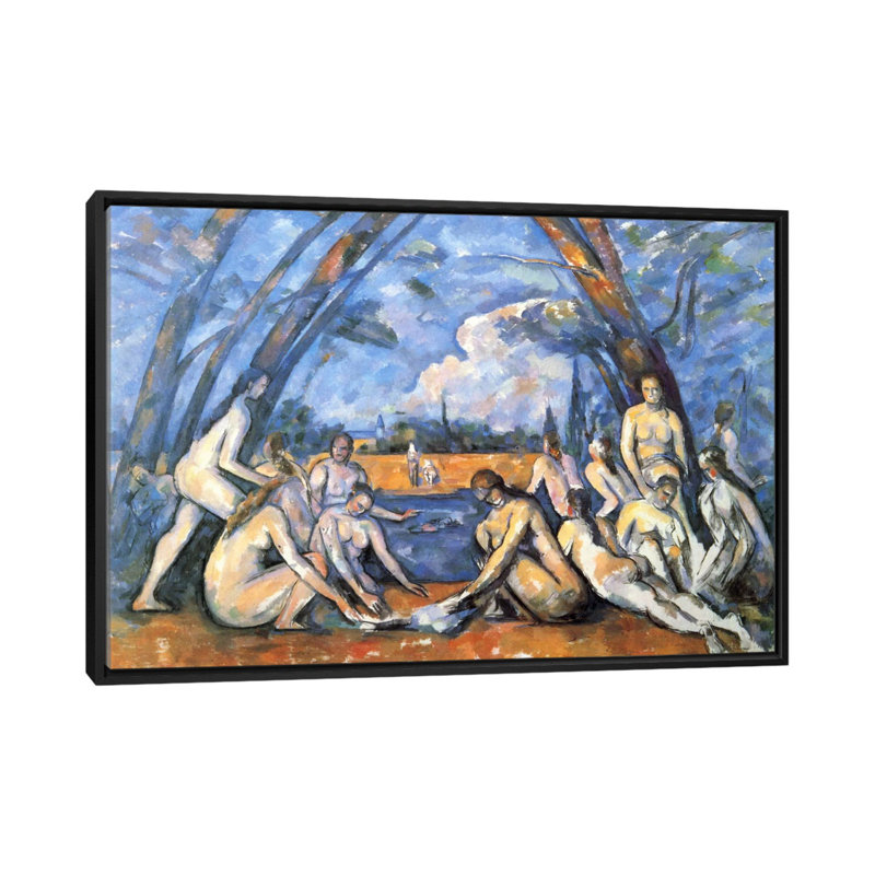 « salle de bain 2 » par paul cezanne, reproduction d’art sur toile, H 18 po x l 26 po x P 1,5 po, Toile avec cadre noir
