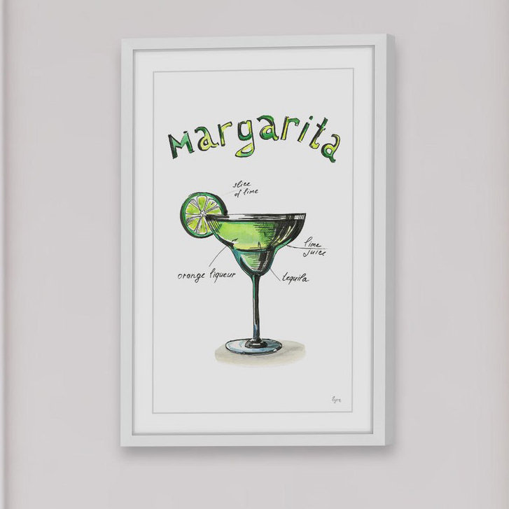 «Margarita Recipe» par Eyre Tarney - reproduction de cadre photo, H 18 po x l 12 po x P 1,5 po