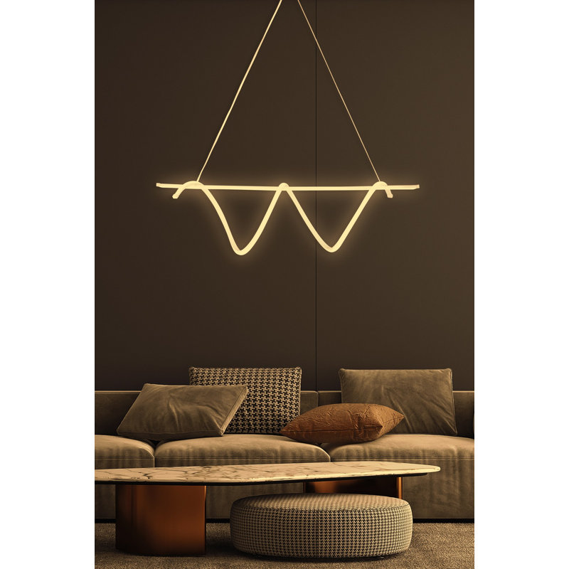 Elegant Adjustable Chandelier, White Aluminum Body, 43.3 x 11.8 x 11.8 inches | LED 4000K Socket, 60-80 Watts | Stylish & Modern Design, Perfect for Dining Room or Living Space | Electrostatic Coated Finish