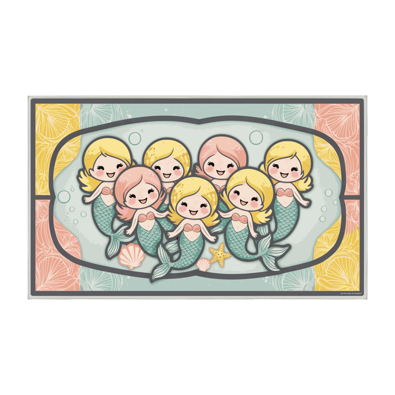 Tapis pour enfants Sunside Sails Mermaids Ocean, Tapis de couloir 2 pi x 4 pi