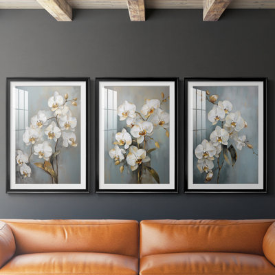 FLORAL Series CXCII - Impression encadrée sur mesure de qualité supérieure - 3 pièces