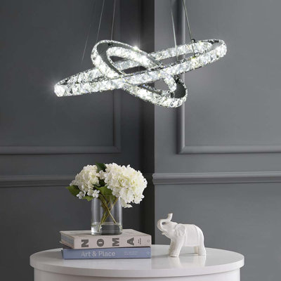 Sidney 2 - Light Silver LED Crystal Pendant