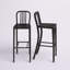 Commercial Grade Metal Indoor-Outdoor Stool with Vertical Slat Back-1824115521-1824115529
