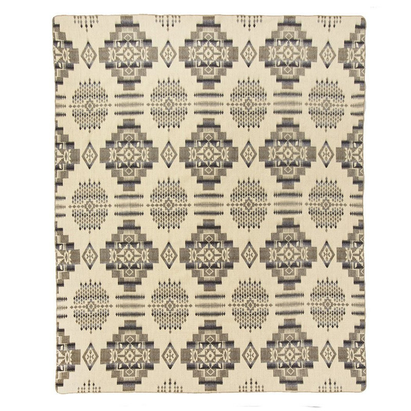 Couverture ultra douce faite à la main Southwest, Black/Beige