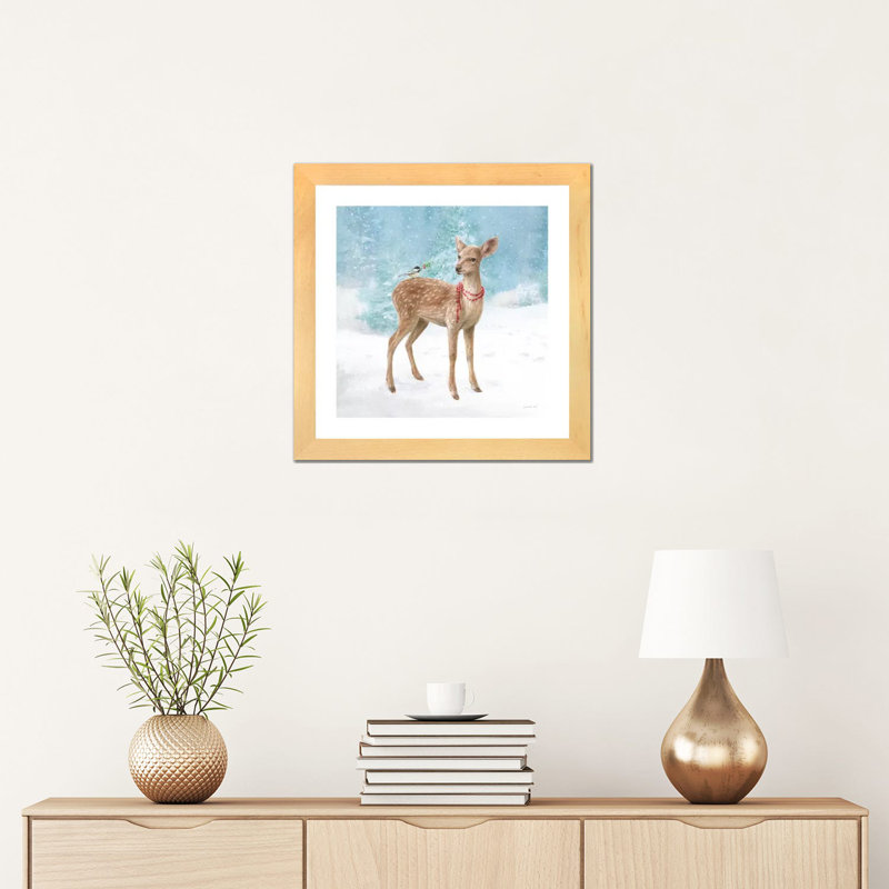 «Woodland Celebration VI» par Danhui Nai - reproduction d'art, H 16 po x l 16 po x p 1 po, Toile avec cadre en bois beige
