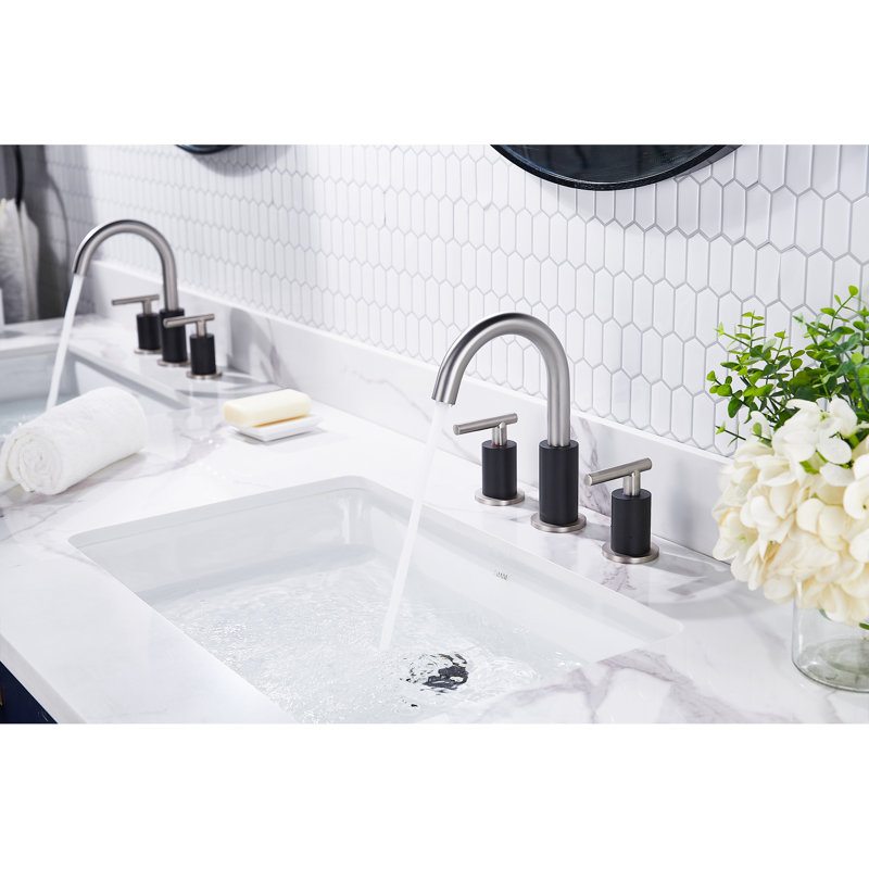 Timed Flow Tap with Waste, Black/Brushed