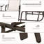 Fauteuils à bascule d'extérieur avec table basse, balançoire à bascule 2 places pour terrasse et jardin, beige