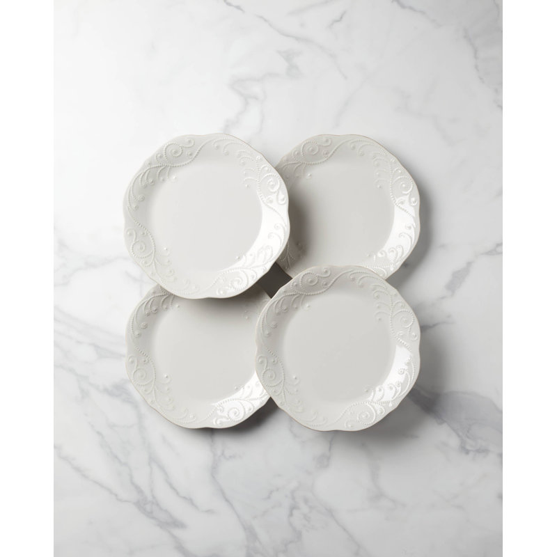 French Perle 4-Piece Dinner Plate Set