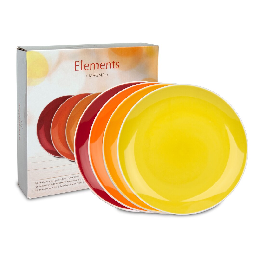 27 cm Speiseteller-Set Elements Ocean aus Bone China