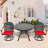 3-Piece All-Weather Cast Aluminum Dining Set, Include 2 Swivel Chairs And 39.37" Round Table With Black Frame-109604980