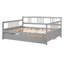 Lit de jour double en bois avec lit gigogne simple, gris