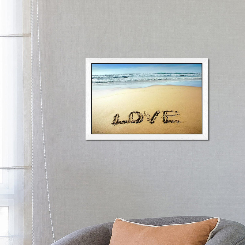 Love 1 Piece Wall Art on Canvas, 66.04 cm H x 45.72 cm W, White Floater Framed
