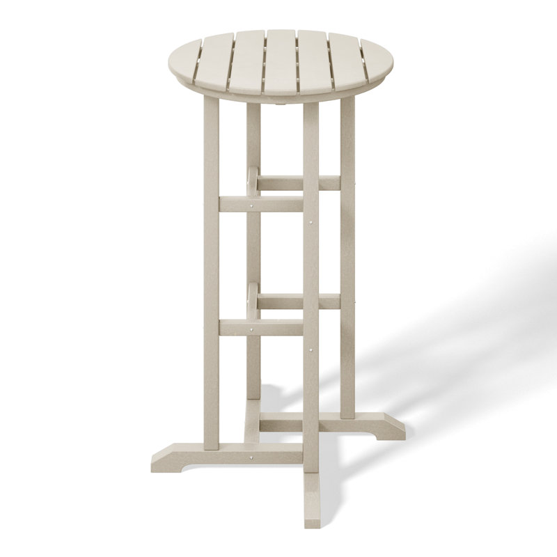 Laguna Round Outdoor Bar Table, Light Grey,  42'' H X 24'' D X 24'' W