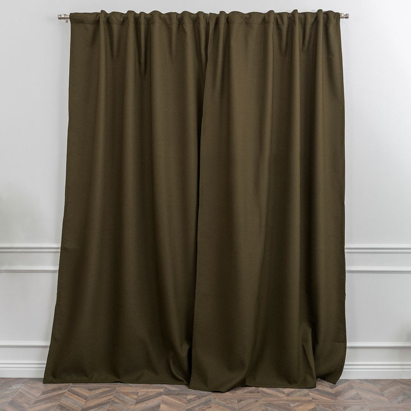 LAXTON Room Darkening Extra Long & Extra Wide Decorative Curtain, 52" W x 300" L, Army Green