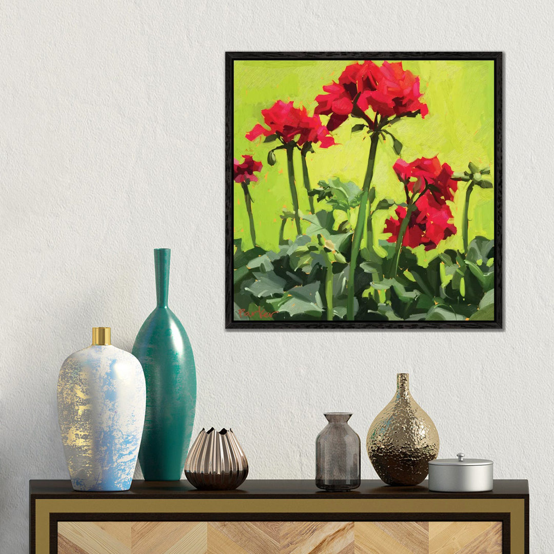 Geranium Love von Teddi Parker - Galerie-verpackte Leinwand Giclée auf Leinwand