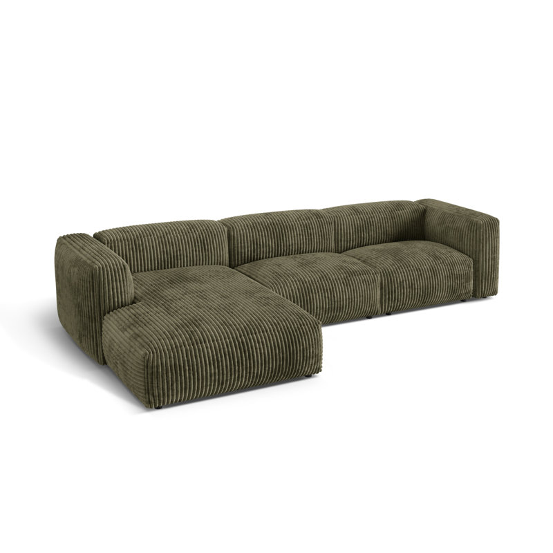Betsayda 3 Seater Corner Sofa , Moss Green