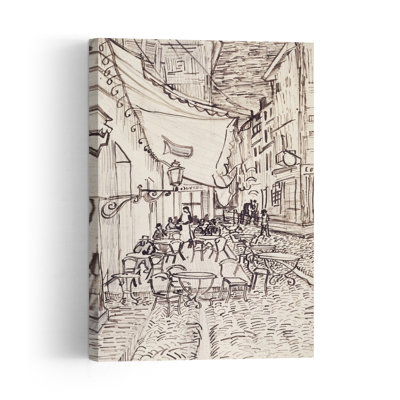 Cafe Terrace At Night, September 1888 Abstract Contemporary City Wall Art Print by Vincent Van Gogh - Wrapped Canvas Print