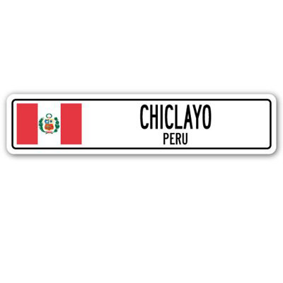 Plaque de rue Bolick Chiclayo, drapeau du Pérou en aluminium
