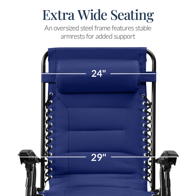 Oversized Padded Zero Gravity Chair, Cobalt Blue