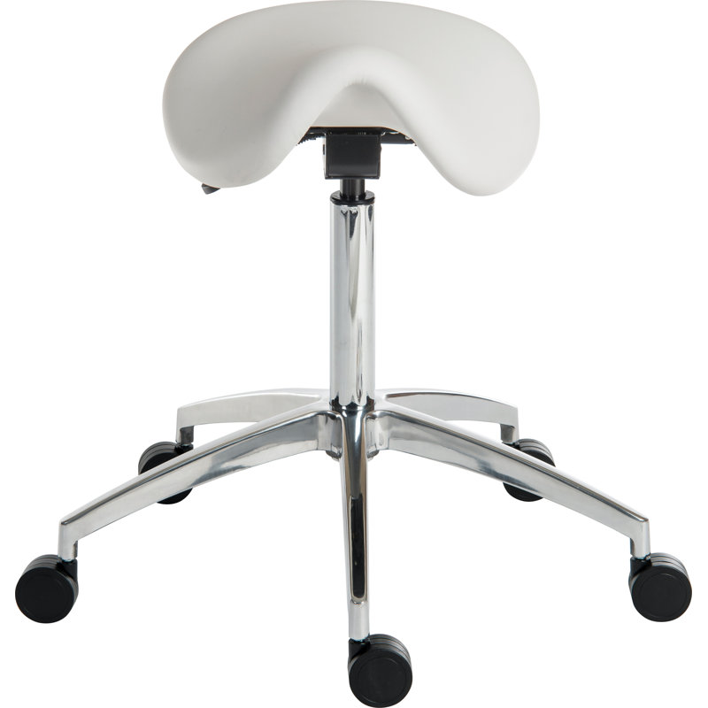Perch Adjustable Height Ergonomic Lab Stool, White