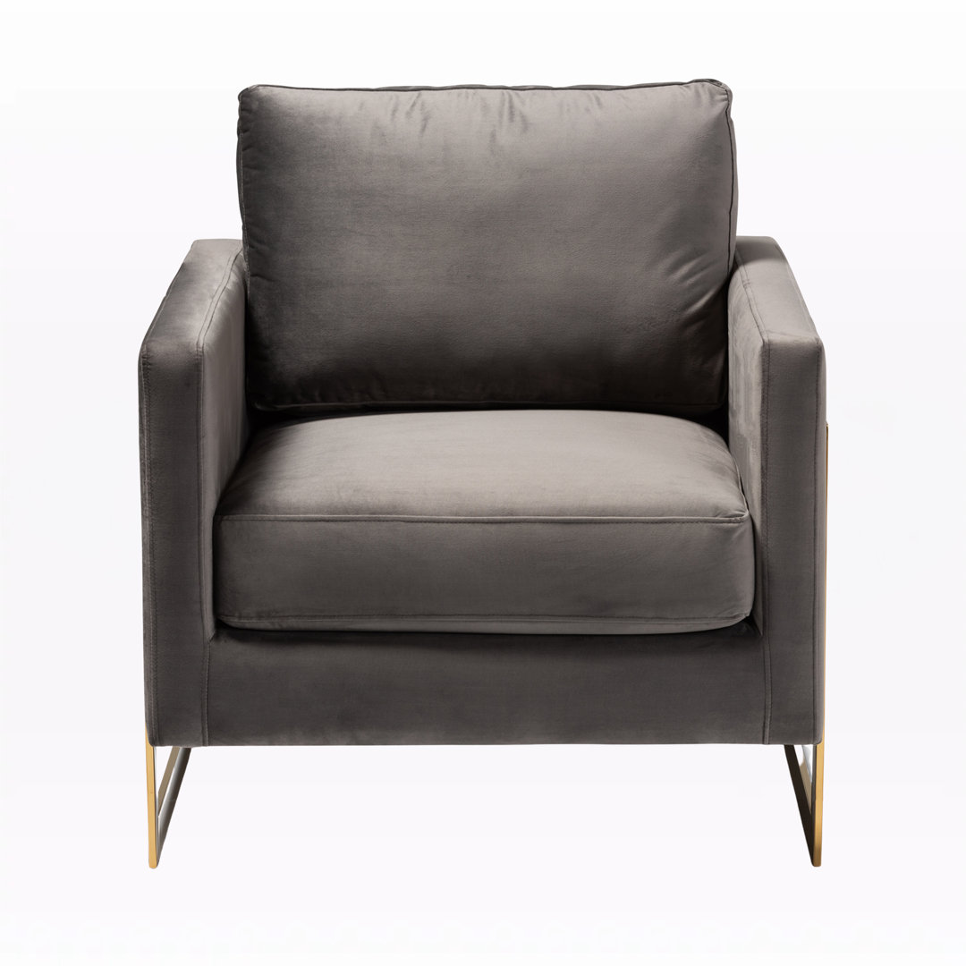 Frasier 31.5" Wide Velvet Armchair Everly Quinn 