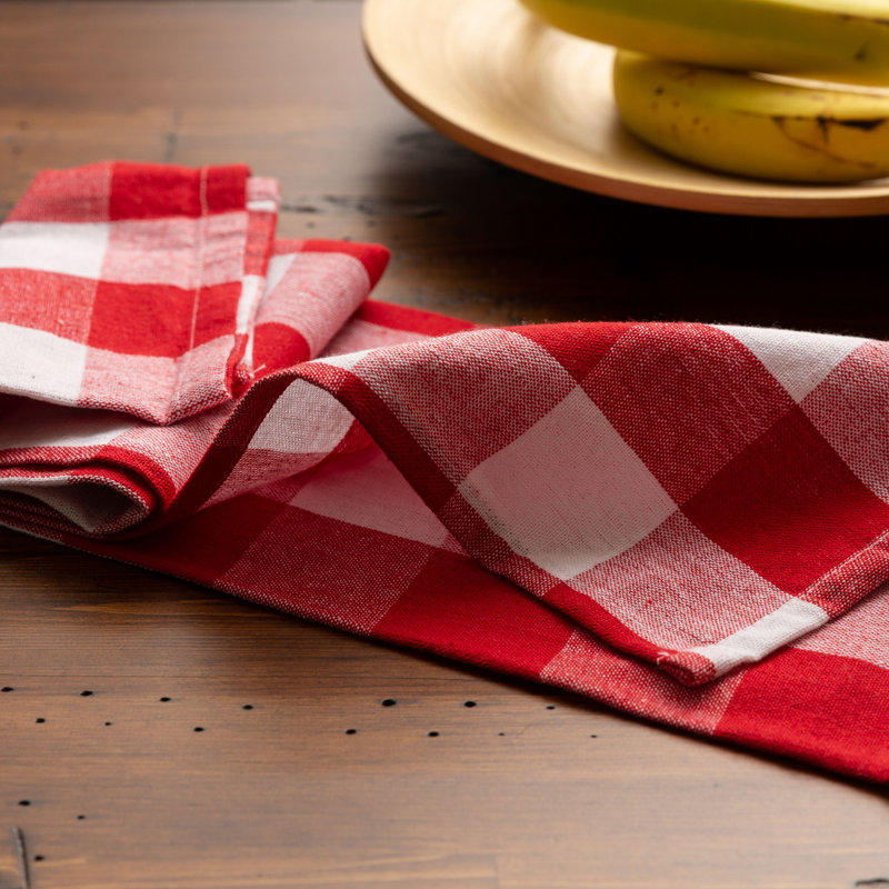 Torchon Country Check, Rouge / Blanc