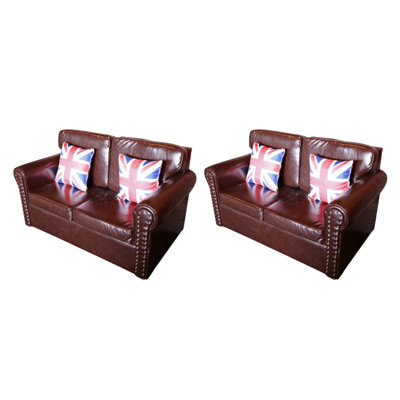 Banc rembourré en similicuir Western