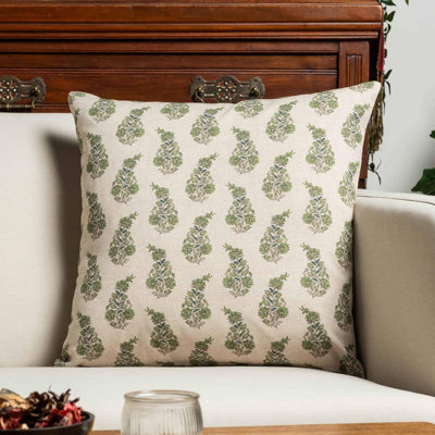 Floral Green Throw Cushion