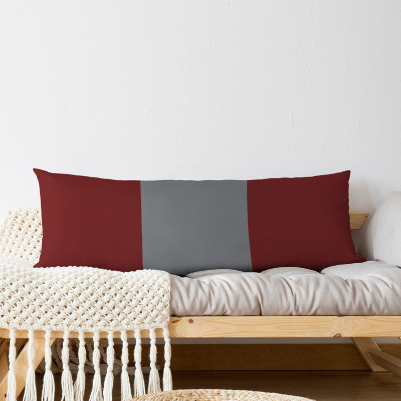 Coussin de corps à rayures (avec insert amovible) Minnesota, Acle,Maroon/Dark Gray/Maroon