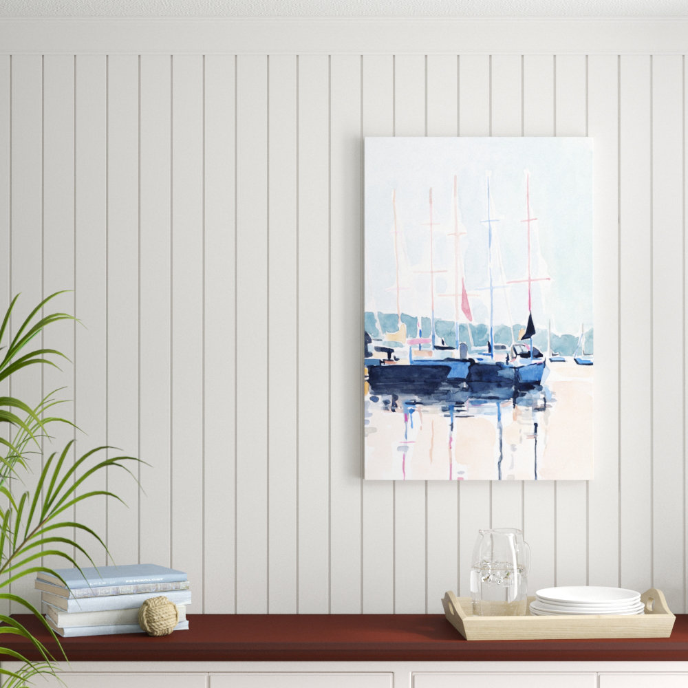 " Watercolor Boat Club I " by Emma Scarvey Painting Print Highland Dunes