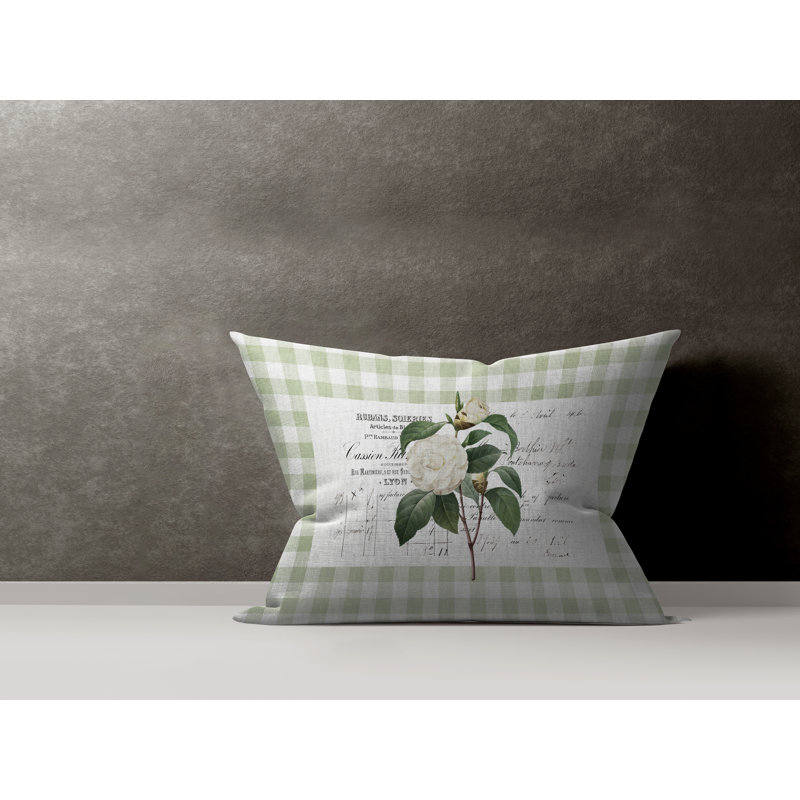 Housse et insert de coussin rectangulaire en coton Joelle, Chartreuse