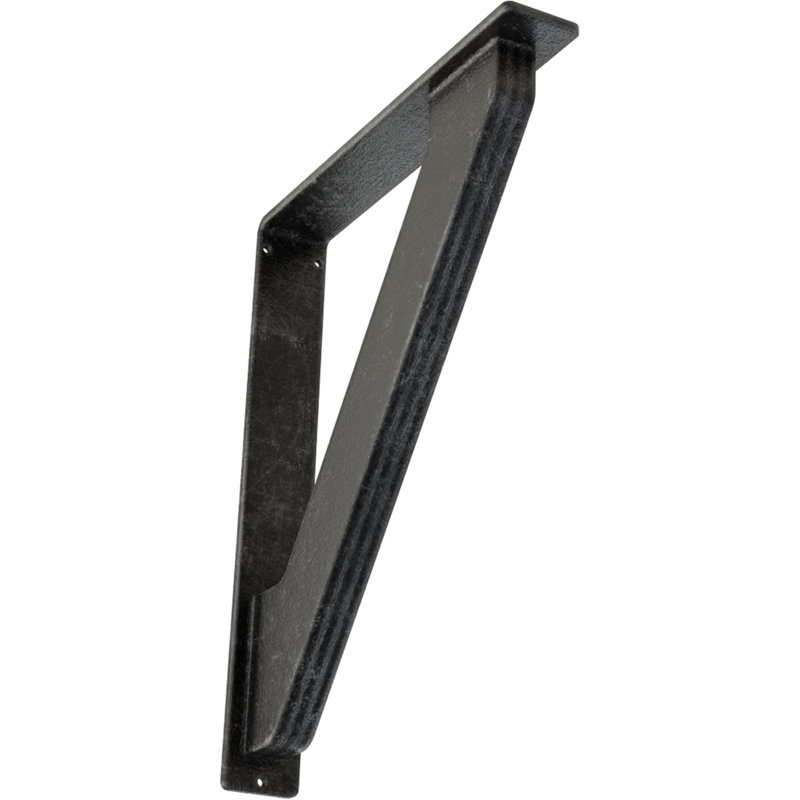 Support traditionnel en fer forgé, Argent antique, H 15 po x l 2 po x P 12 po