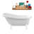61" Streamline Clawfoot Soaking Acrylic Bathtub With Drain, Clawfeet, and Bamboo Tray-51346612-90753816