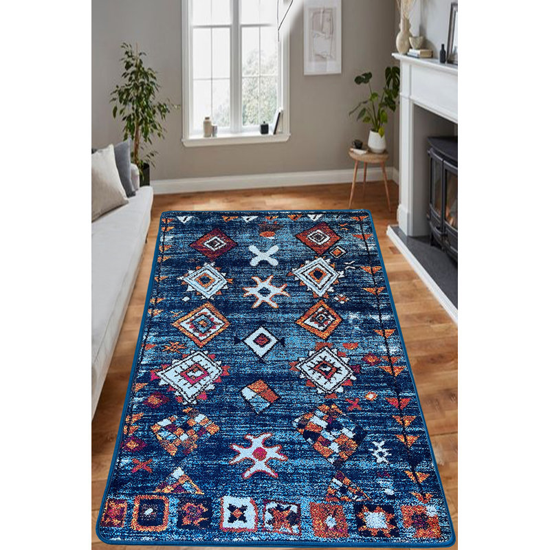 Premium Polyester Area Rug, 6.6 x 9.5 Feet | 100% Antibacterial, Non-Slip Underside, 0.4 in Pile Height | Machine Washable, Easy Care | Perfect for Living Room, Bedroom, or Office Decor - Durable & Stylish