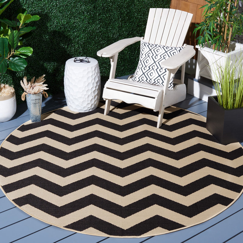Tapis intérieur / extérieur en polypropylène Arneshia, Rond 6 pi 7 po