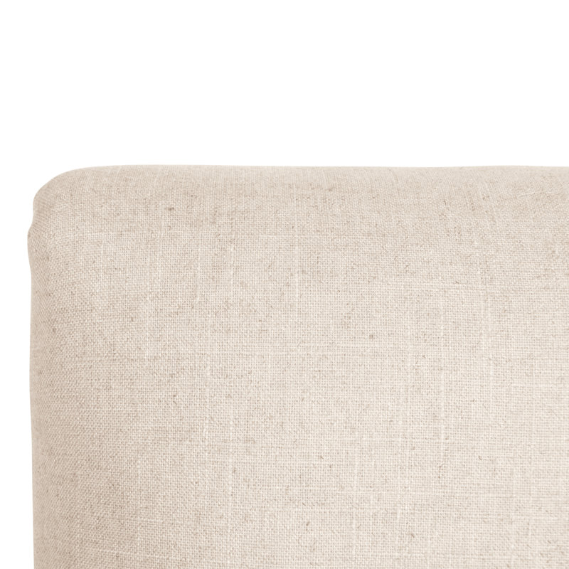 Chaise parsons rembourrée, Lin classique talc, Bois naturel