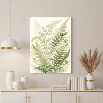 «Gallery Wrap», art mural sur toile pour le salon, la chambre à coucher, le bureau ou le vestibule - décoration murale décorative avec motif de fougère