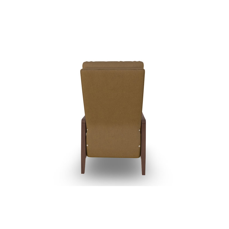 Modern High Leg Recliner, Coffee, Dark Walnut