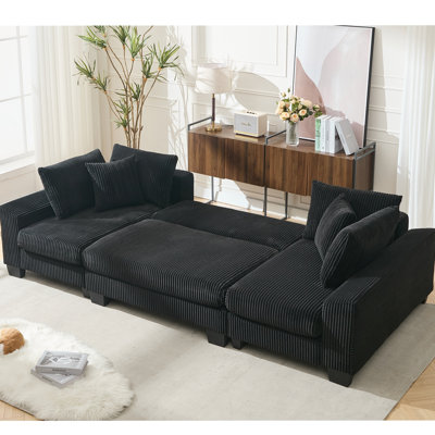 Nouveau canapé-lit convertible en forme de U, lit escamotable, conception 2 en 1 pour la détente dans le salon et l'accueil des invités