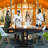 Medium-Size Rubber Wood Multifunction Convertible Dining Table,Transition Dining Table And Shelf For Home And Kitchen,Free Switch,Space-Saving For Any Need ,Wood Color Finish