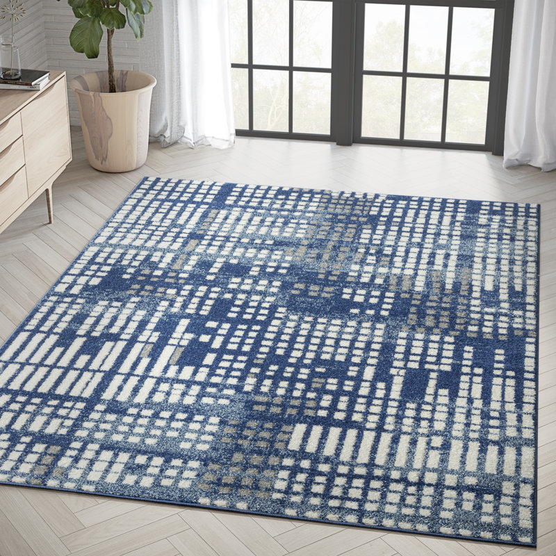 Tapis bleu marine Abani Labastide CAS290A, Rectangle 5 pi 3 po x 7 pi 6 po