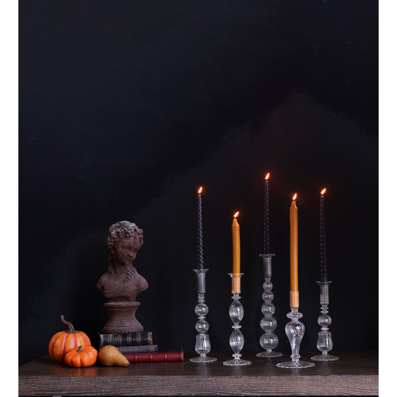 Glass 10.5'' H Glass Tabletop Candlestick, Clear