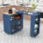 Rolling Kitchen Island with Extended Table, Kitchen Island with LED Light, Power Outlets and Storage-1316368942