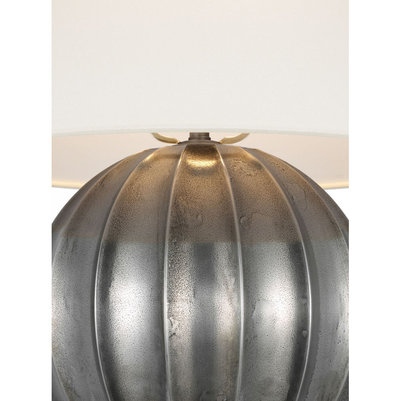 Barden 18" Table Lamp with Linen Shade, Museum Pewter